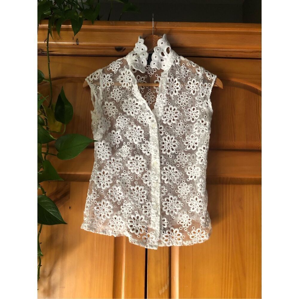 INC International Concepts Petite Embroidered Eyelet Camisola Size 4P